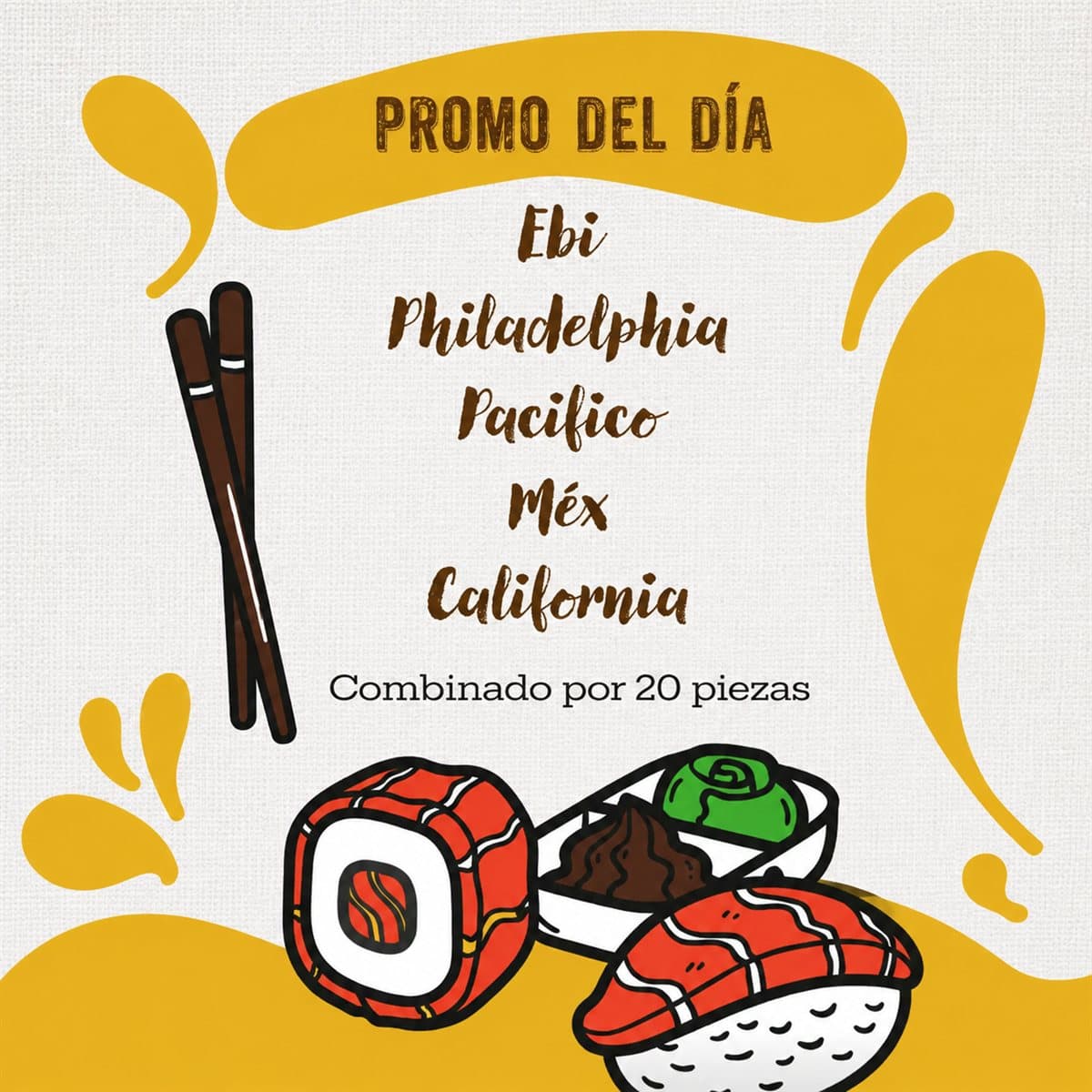 Promo del día: el combinado de 20 piezas de hoy, con los rolls que lleva